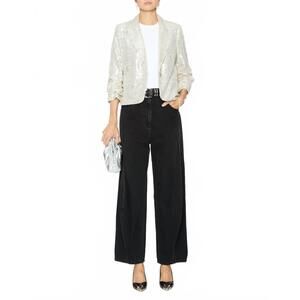 NEW DREW suzie sequin blazer in stone